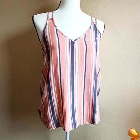 Pink Republic  stripe pink and blue top Size M - Picture 1 of 8